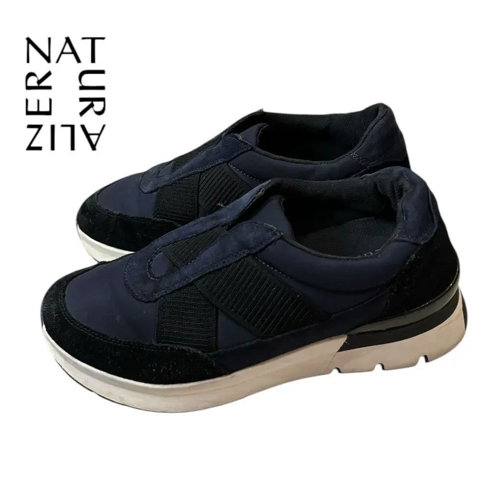 Naturalizer Women's Faya Navy Blue Slip-On Suede Tennis Shoes Sneakers 9 9W